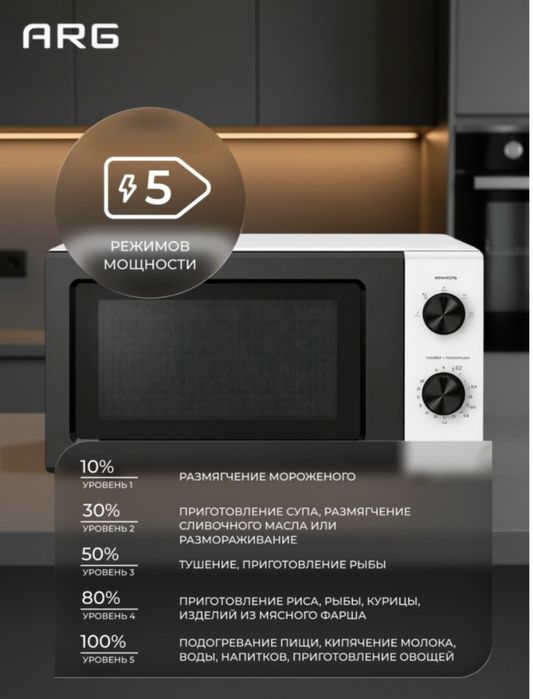 Микроволновая печь ARG MM7P012LW(PK)