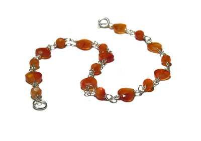 Bratara din argint si piatra naturala de carneol fatetat