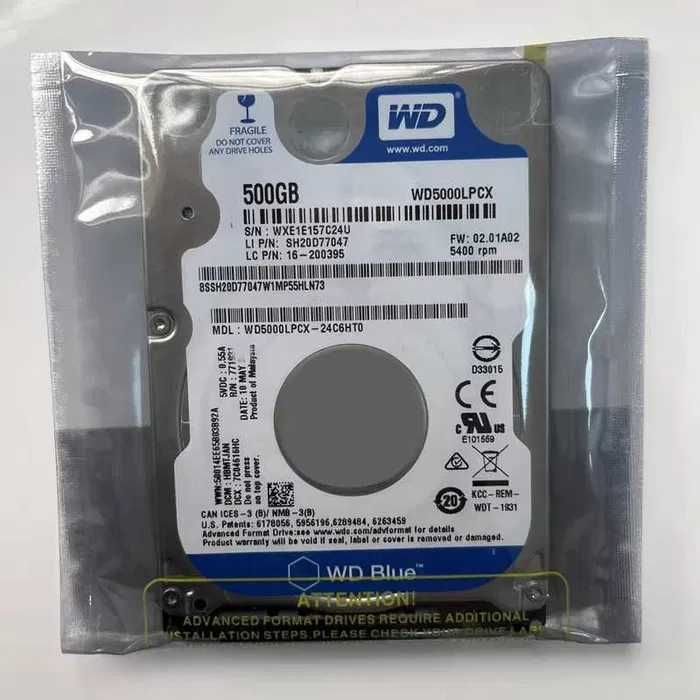 Hard Disk 500GB Laptop WD Blue SATA 3, 7mm 2.5" WD5000LPCX