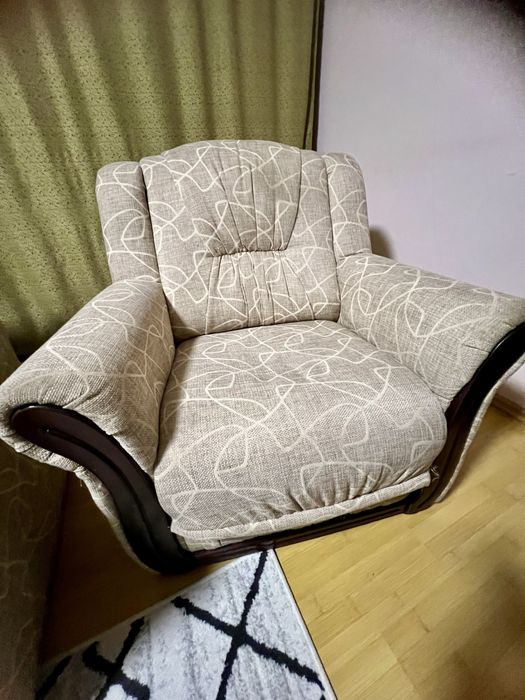vand canapea extensibila 3 pers + 2 fotolii bej crem
