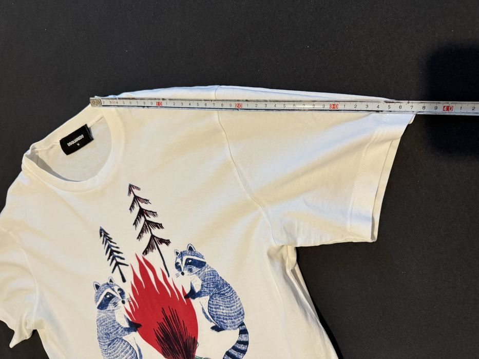 Tricou Dsquared2 alb imprimeu M L original