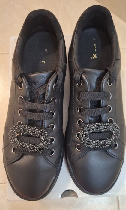 Естествена кожа, черни обувки GEOX Spherica - 40 номер