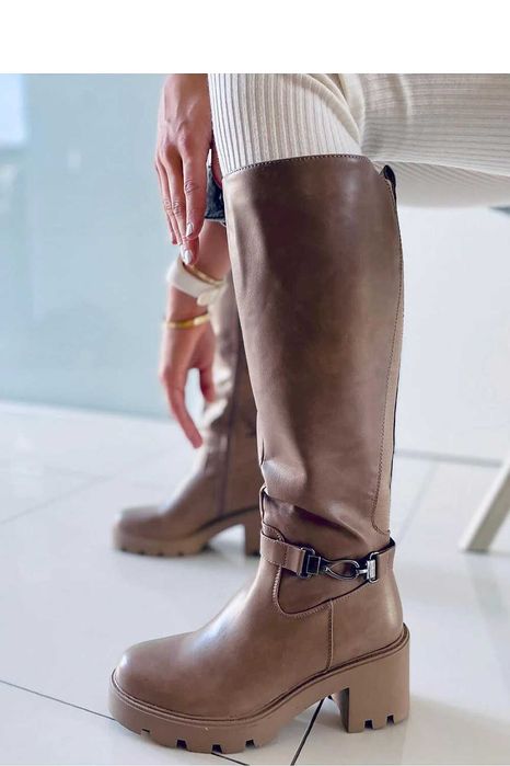 Cizme lungi maro dama accesorizate