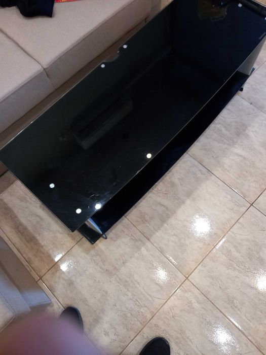 Черна холна стъклена масичка