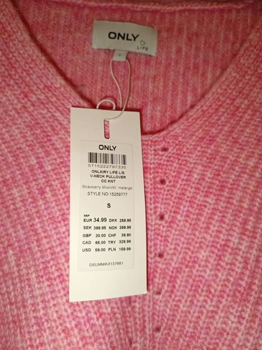 Нов пуловер Only, S размер. 12 евро