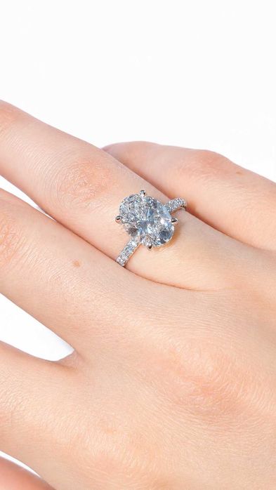 НАМАЛЕН! Пръстен с Диамант 3 ct Бяло Злато 14 kt и IGI Сертификат