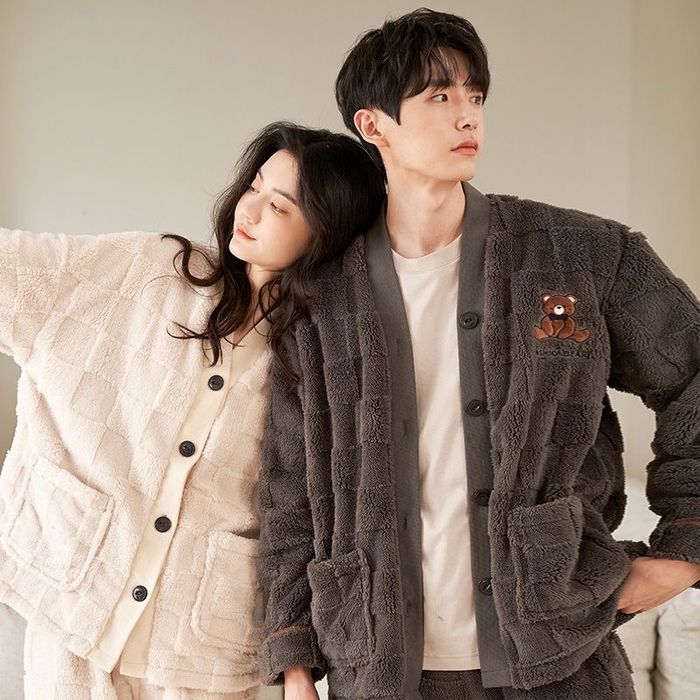 Флисовый костюм пижама теплая