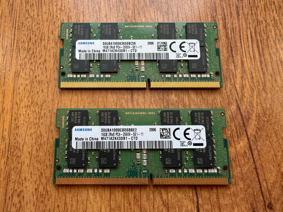 НОВА Samsung 32GB DDR4 / 16GB 2666MHz PC4 SODIMM Ram памет за лаптоп