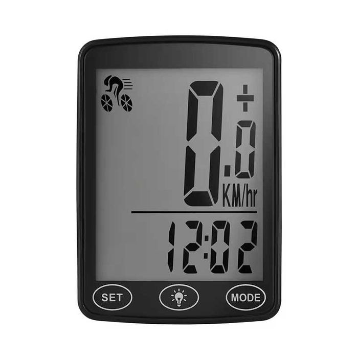 Велокомпютър с 25 функции, Водоустойчив, LED подсветка, LCD 39х48мм.