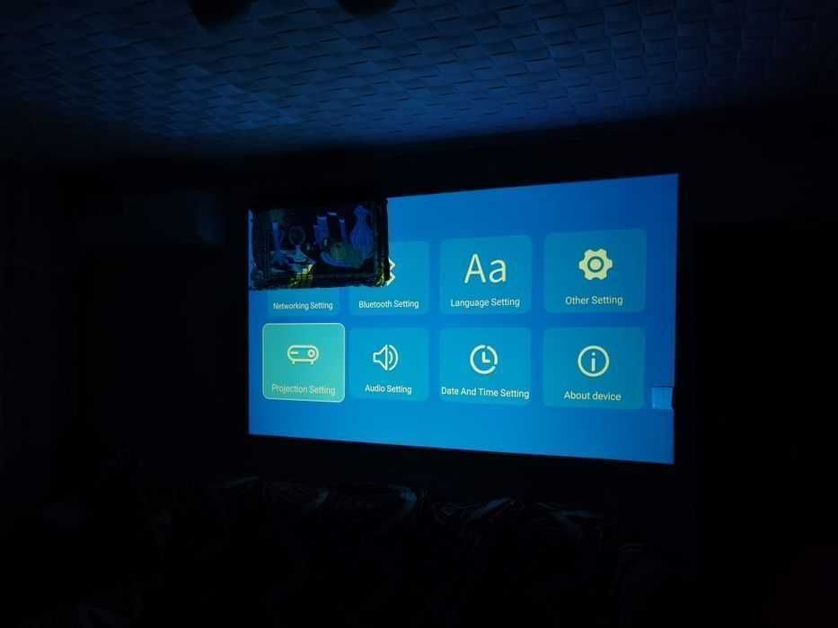 Transport gratuitVideoproiector led, suport 4k, 390 lumen, android, BT