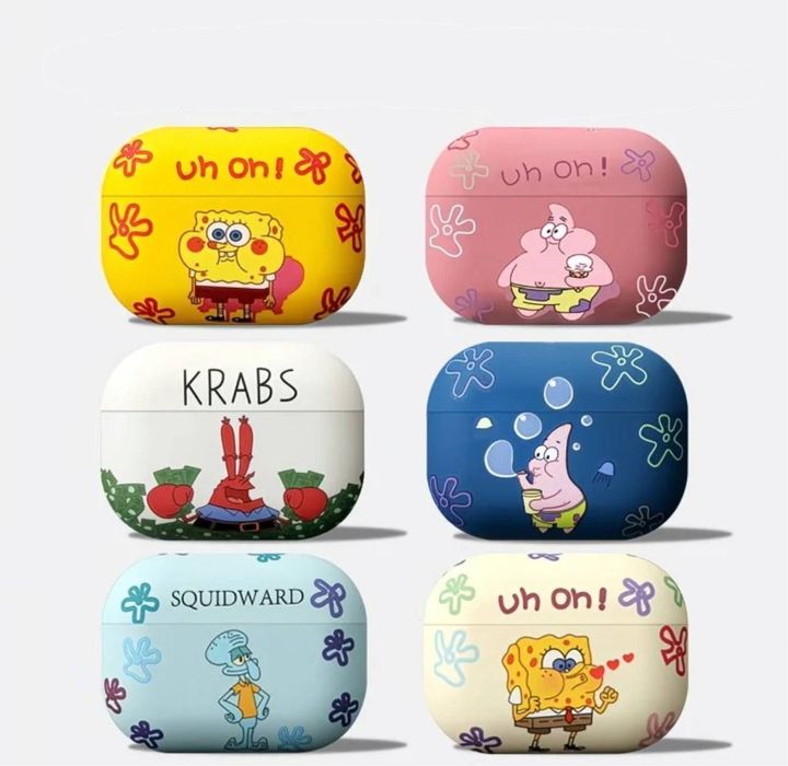 Чехлы для аирподса с персонажами из спанч боба