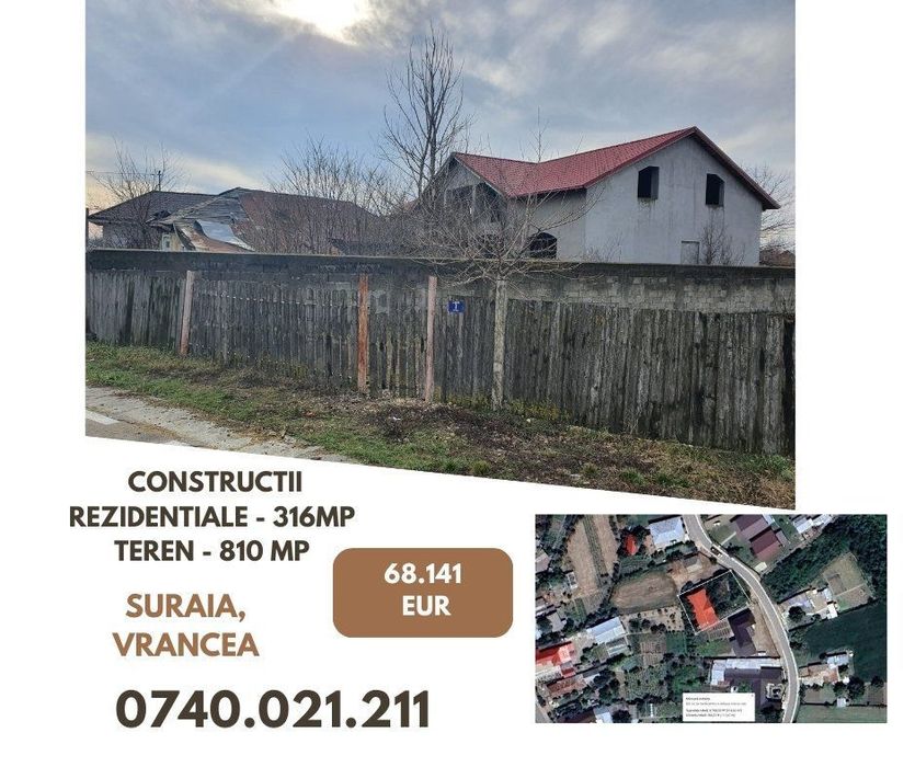 Constructii rezidentiale - 316mp + Teren - 810 MP, Suraia