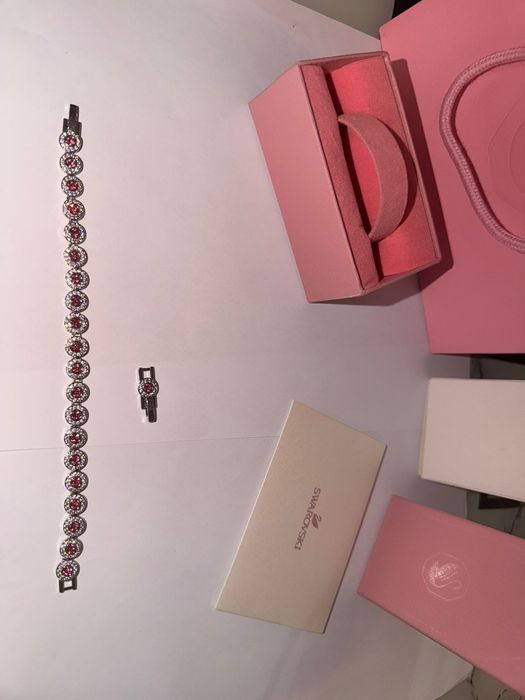 Brățară Swarowski, culoare roz