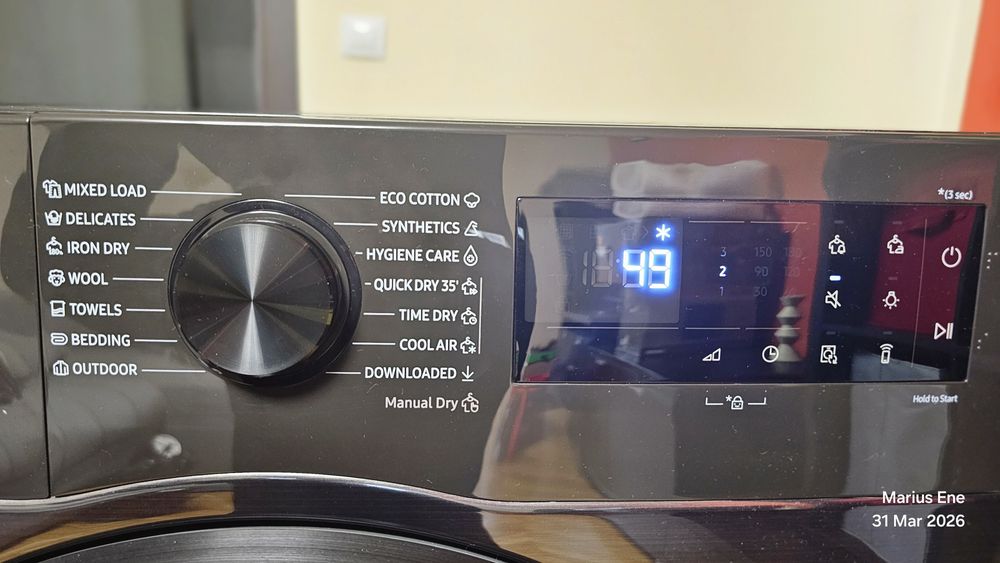 Uscător Samsung DV90DG52A0AB, 9kg, Pompă căldură, A+++, Garanție