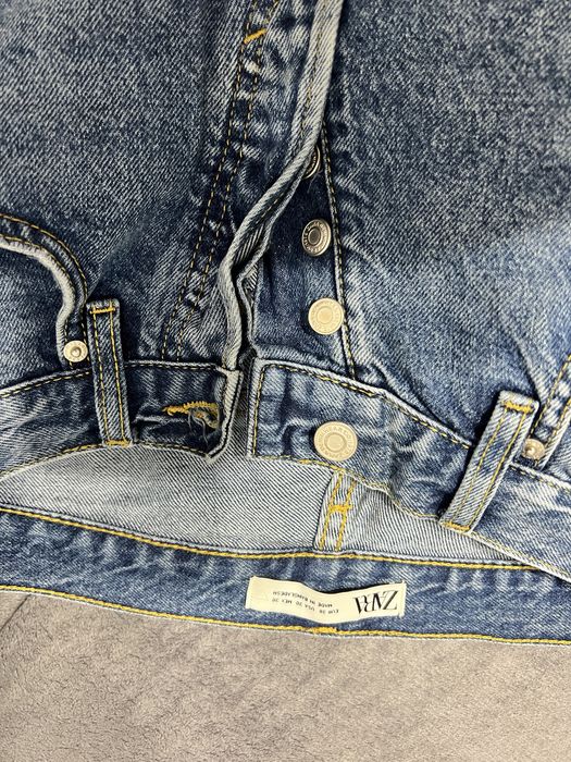 Blugi Zara cropped fit albaștri