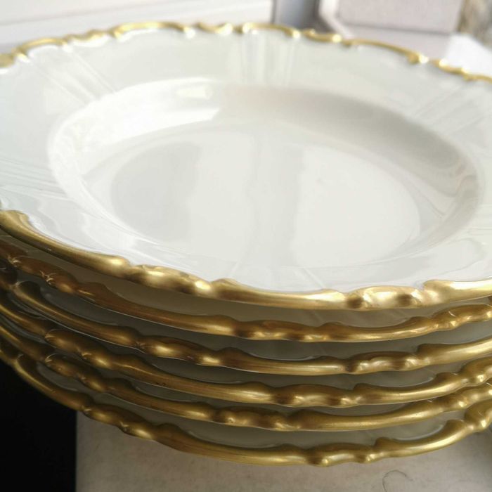 6 чении с позлата скъп изискан сервиз НОВО