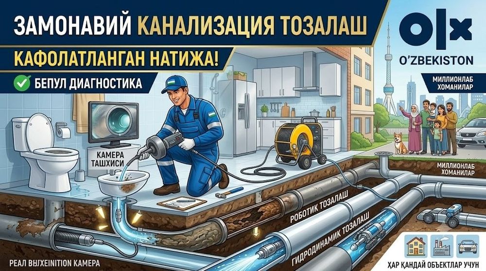 Канализация тозалаш хизиати 24/7