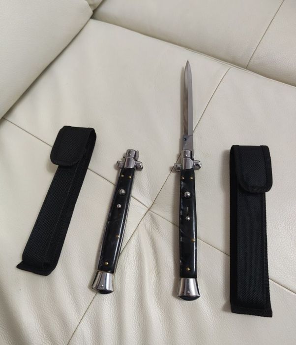 Briceag Italian 34cm, negru ( Stileto AKG + husa inclusa ) nou in cutie