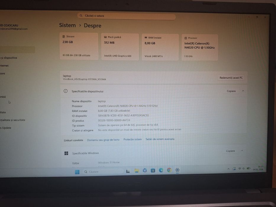 Vand Laptop Asus