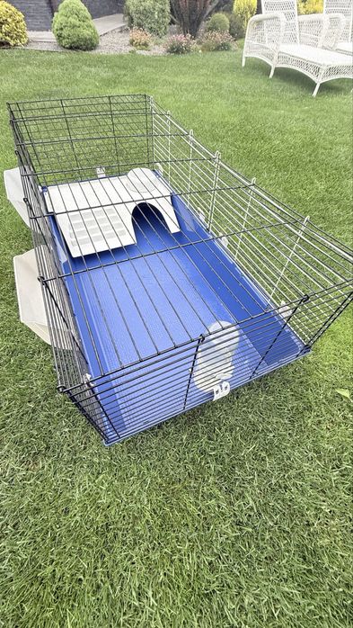 Cușcă mare iepuri 120 cm completă – dozator apă + hrănitoare