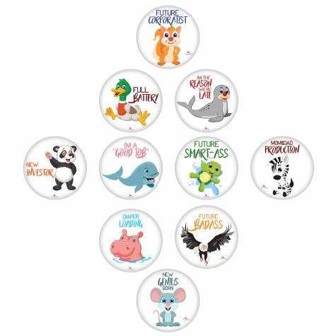 Pachet Paturica Foto Bebelusi cu 20 Stickere 'My First' si 20 'Funny'