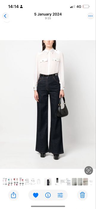 Elisabetta Franchi риза шифон и сатен с брандирани копчета