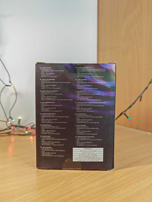 NOUA Boxa disco Bluetooth, cu telecomanda, 3.5 ore autonomie, USB-C