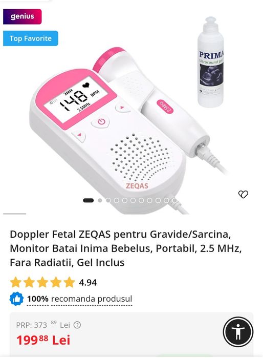 Monitor Doppler Fetal- Ascultă bătăile inimii bebelușului tău