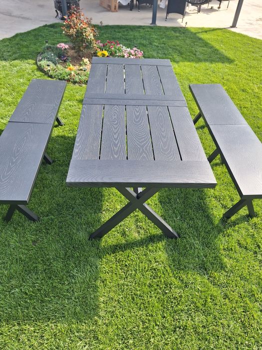 Градинска алуминиева маса и пейки