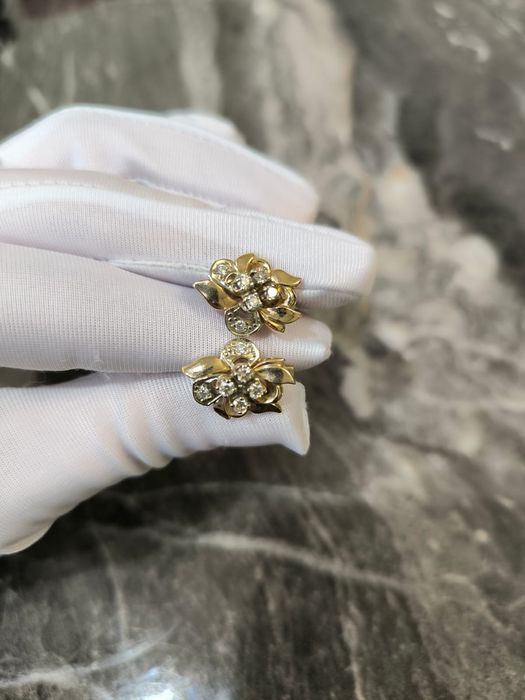 Золотые серьги с Бриллиантами 585 проба СССР