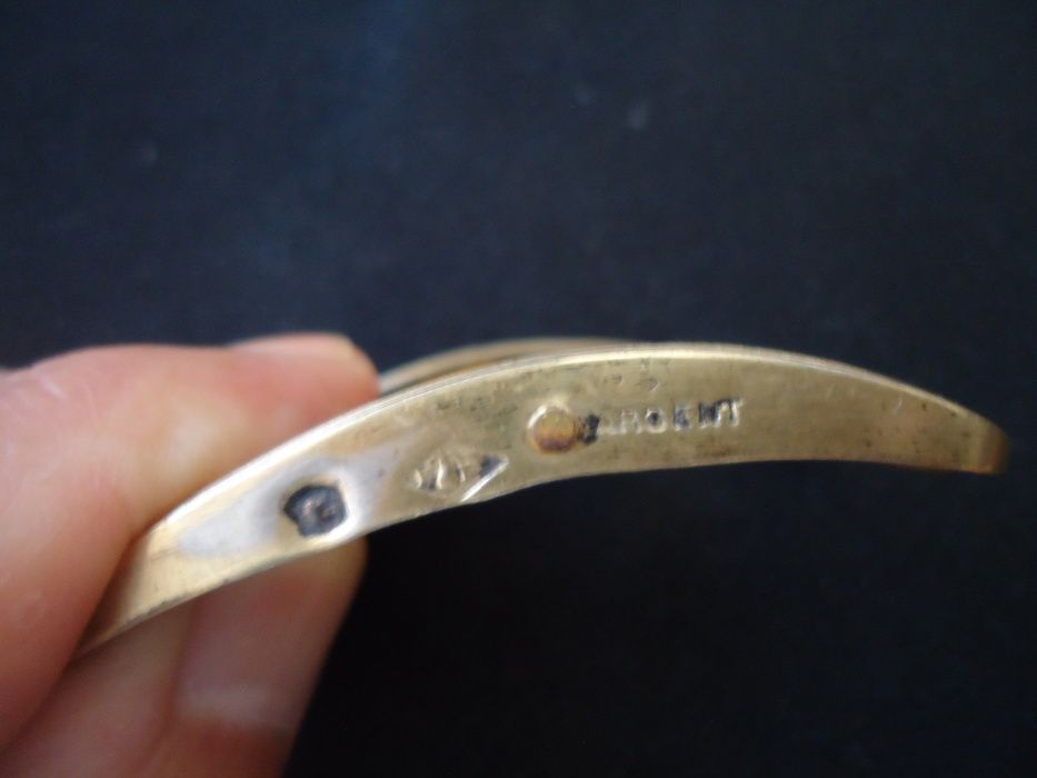 Много стара антикварна френска сребърна катарама с позлата