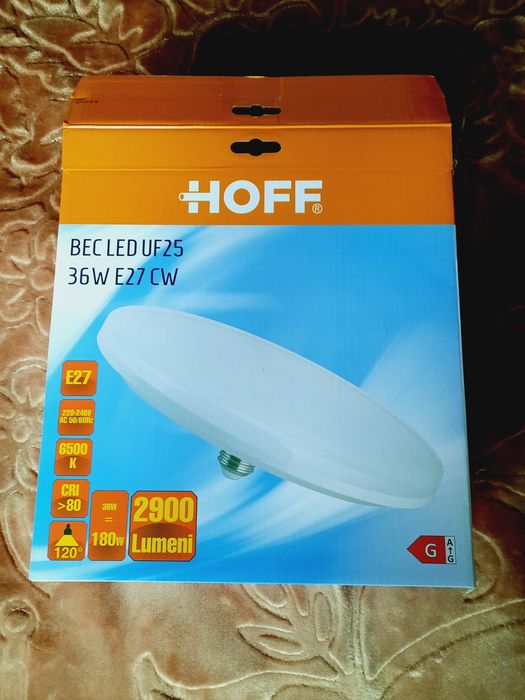 Bec led UF25, 36W, E27 CW, 80×250mm