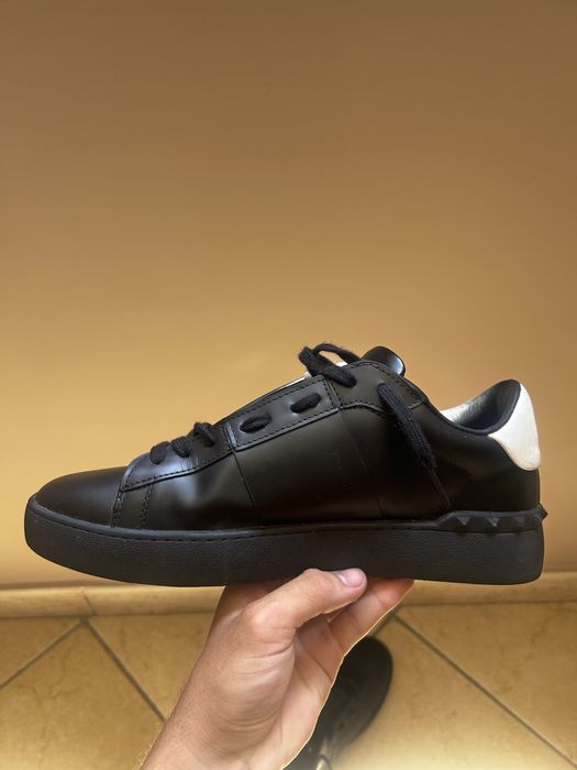 Papuci Valentino Garavani open calf sneaker, negri, VLTN