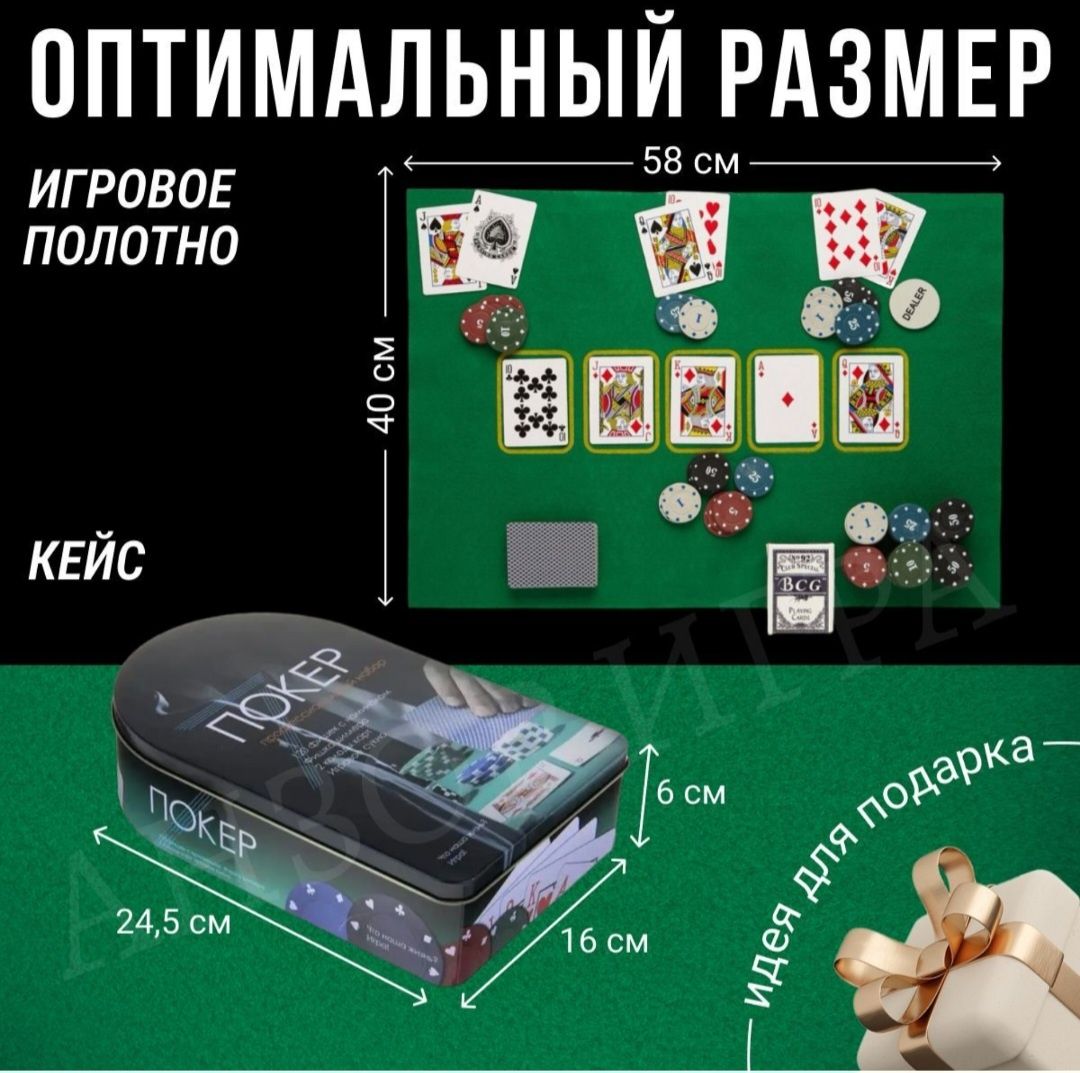 Покерный набор на 120 фишек. Настольная игра poker + 2 колоды карты.: 6 000  тг. - Настольные игры Алматы на Olx