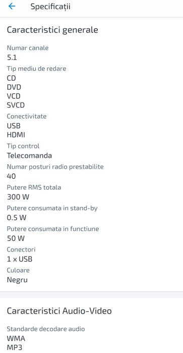 Sistem Home cinema Philips 5.1