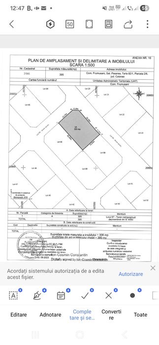 Vand teren Frumusani