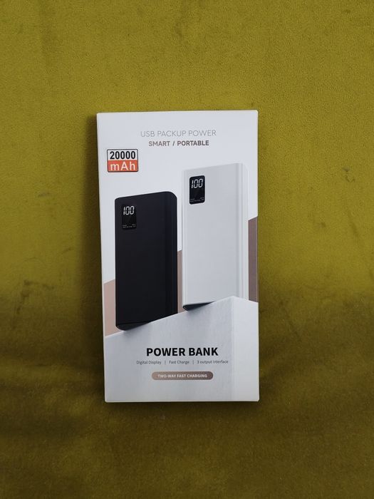 NOU Baterie externă  Power bank  20.000mAh, încarcare fast charge 22.5 W, USB-Type C & USB- Type A, incarca 3 dispozitive simultan