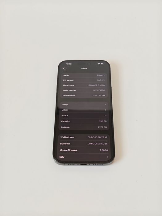 iPhone 16 Pro Max 256 GB Black Titanium | 89% Батерия | Перфектен технически