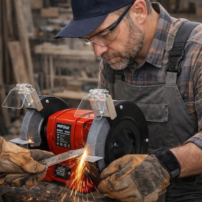 Polizor de banc cu 2 pietre, 2950 rpm, 200 mm, prelucrare uscata