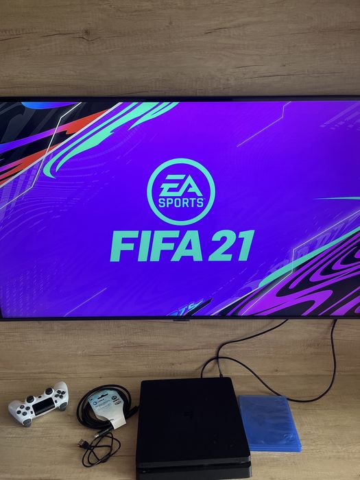 Consola PS 4 Slim 500 gb, 2 controllere noi! Joc, Pret neg