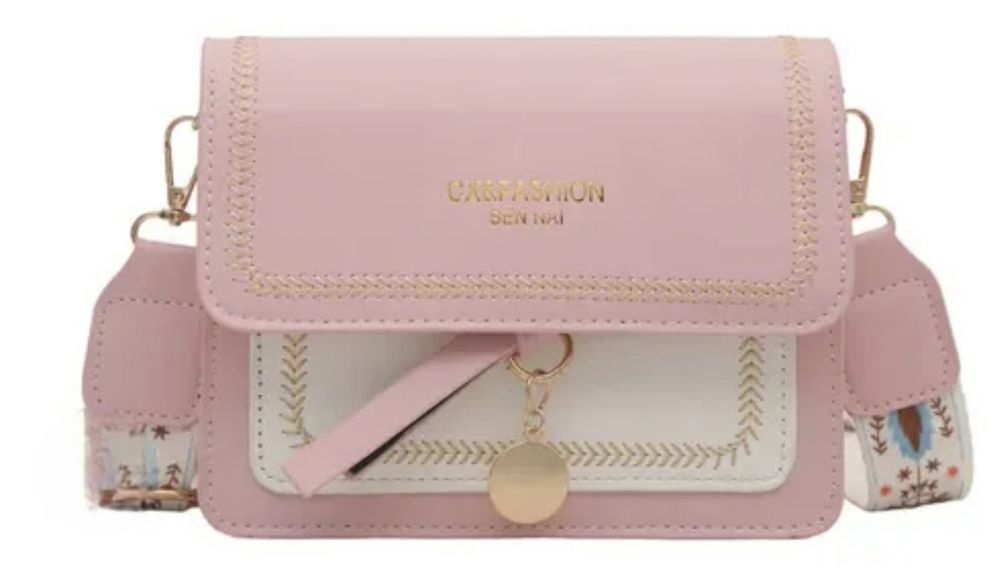 модерна розова дамска чанта за през рамо (crossbody) с марка SN&Fashion (Sen Nai),