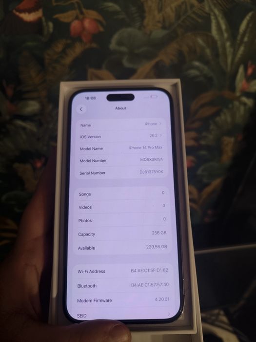 iPhone 14 Pro Max 256gb Deep Purple 100% baterie