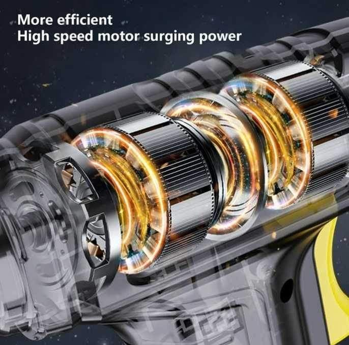 Преносима мини помпа за гуми с LED дисплей за автомобил