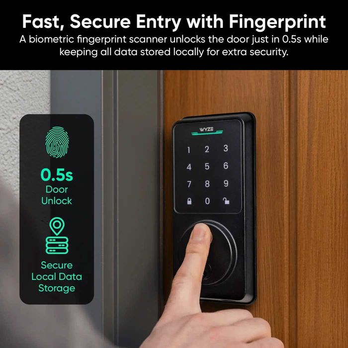Wyze  Yala Smart Fingerprint Door Lock with Wi-Fi / Alexa / Google home / Apple Home / Cell Phone