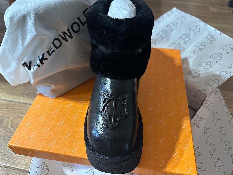 Ghete noi negre NAKED WOLFE din piele naturala, marimea 37