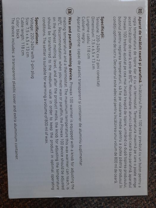 Aparat de încălzit ceara