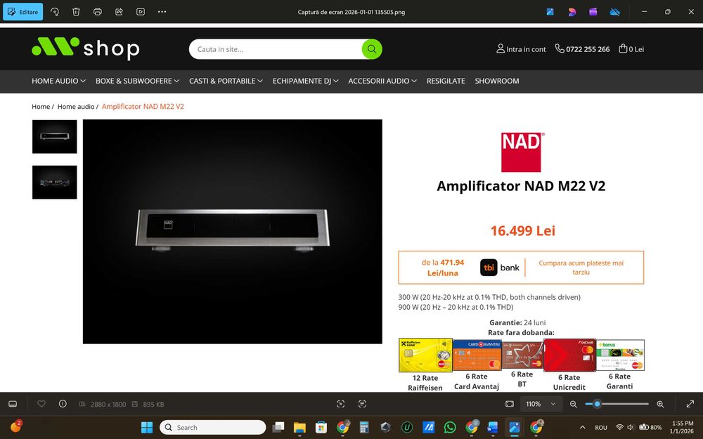 NAD M22 V2 Amplificator final