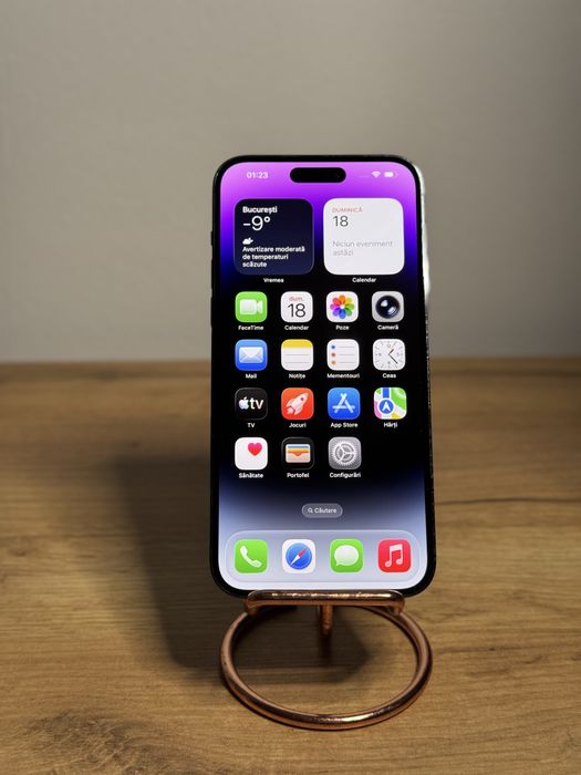 iPhone 14 Pro Max Deep Purple 93% impecabil + Husa / cablu