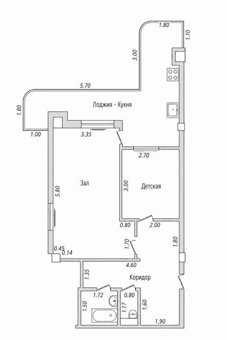 1в2 - комн. 53м². Метро Tuzel 3 Bekat. Ипотека есть.