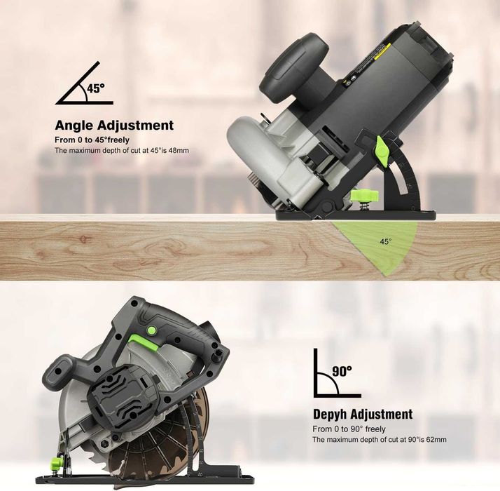 Циркуляр GALAX PRO 1400W / 6000 RPM / 185 мм диск / 62 мм рязане